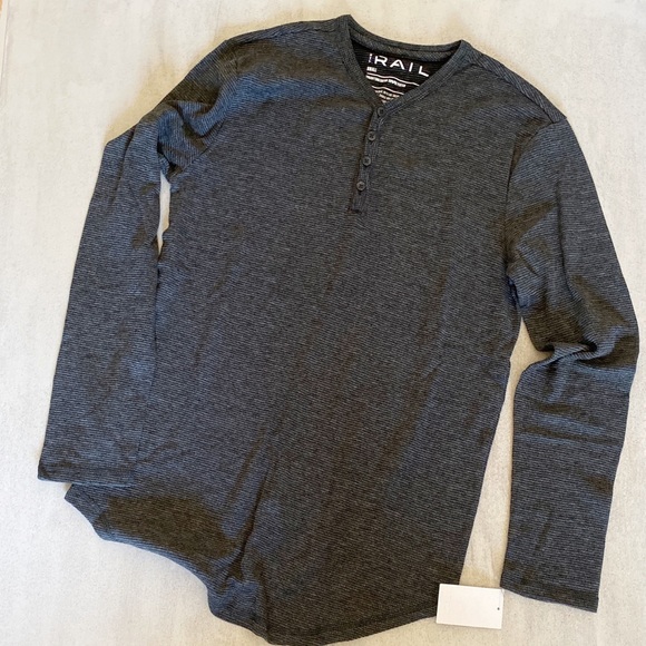 The Rail Other - THE RAIL Charcoal Henley sz s